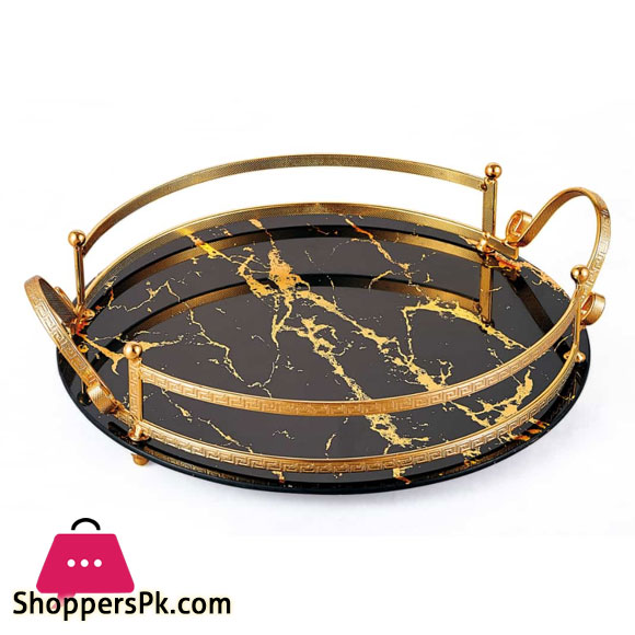 Solecasa Fringe Glass Tray 12 Inch