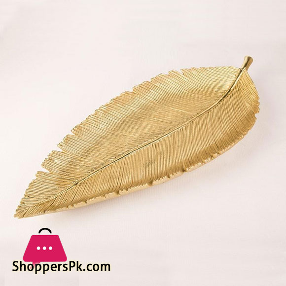 Golden Leaf Design Plate 14 x 6 Inch