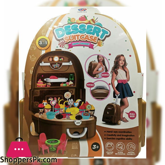 3-in-1 Playing Travel Dessert Suitcase Toy for Children