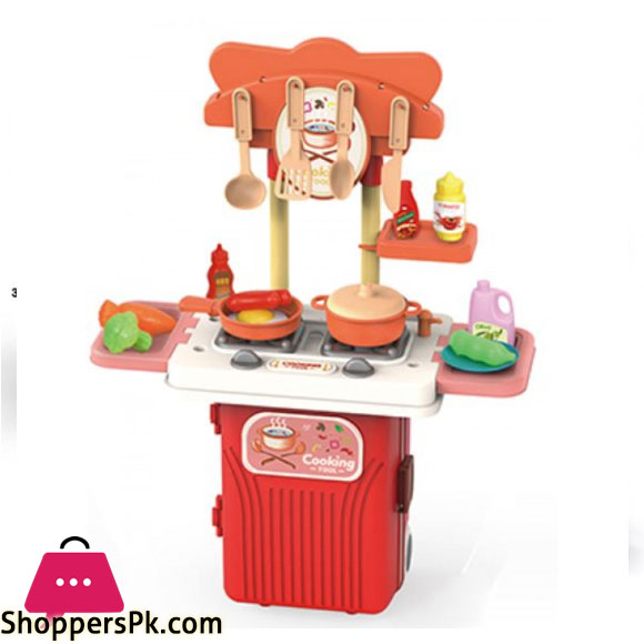 CHILDREN PLAY KITCHEN IN A SUITCASE STALL ON WHEELS