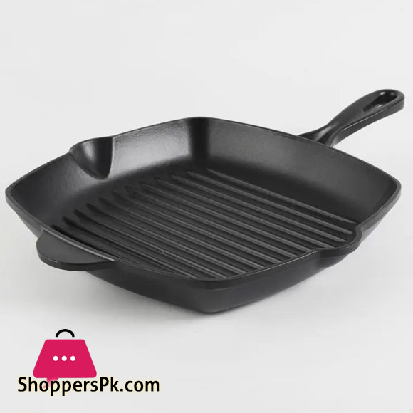Grill Pan Cast Iron Square Skillet Pan 10.25 inch