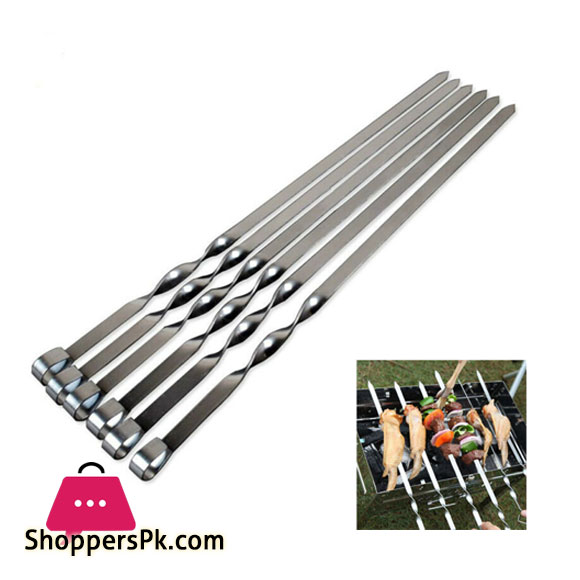 Stainless Steel BBQ Skewers Shish Kabob Grill Metal Barbecue Skewer