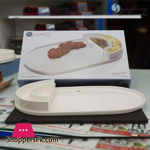 Symphony Alfresco Eclipse Serving Platter and Dip Bowls Set of 3 #SY7552