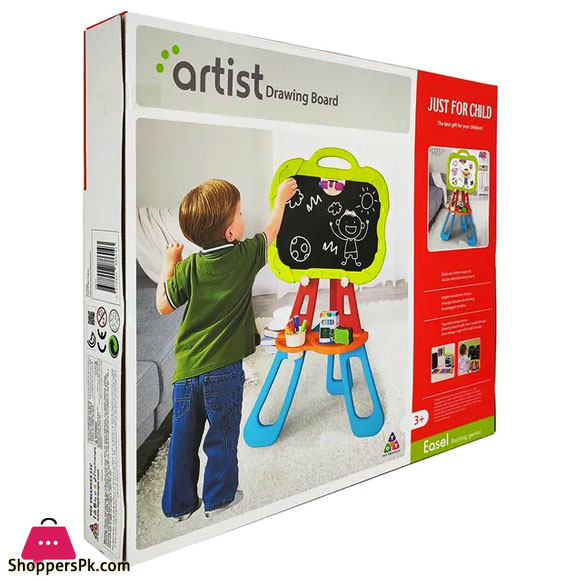 3 in 1 Painting, Drawing and Writing Board With Stand 32 - Pcs