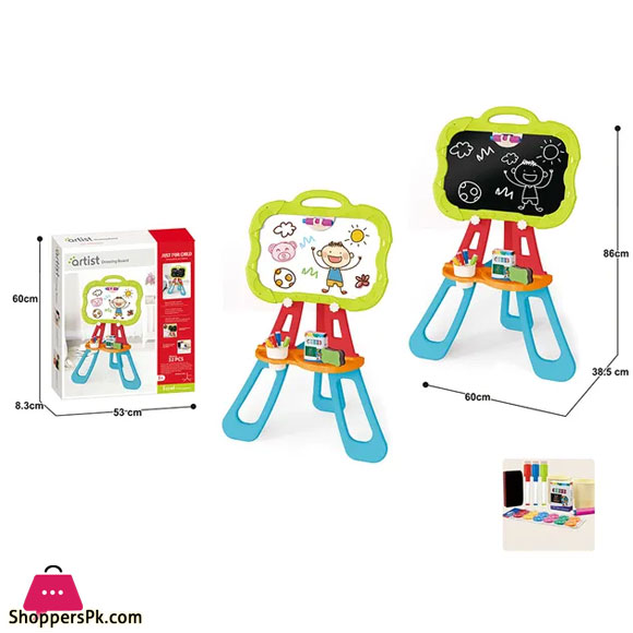 3 in 1 Painting, Drawing and Writing Board With Stand 32 - Pcs