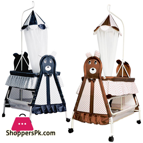 Shopino Bear Moon N Bear Baby Cradle - High Quality Fancy Gift Baby Sleeping Cot - 877B