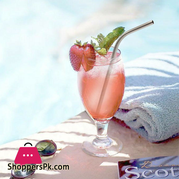 Eco friendly Reusable Stainless Steel Straws Brush Bent Drinking Straw 5pcs+1brush