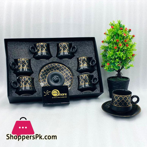 One More Turkish Style Set of 6 Pcs Tea Cups and Saucers