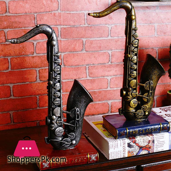 Statues Ornament Sculpture Statue Decorative Sculpture Retro Miniature Musical Instruments Resin Crafts Vintage Cube Horn Trumpet Model Musical