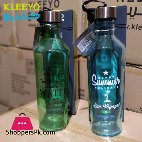 KLEEYO GLASS WATER BOTTLE 550ML - P0085