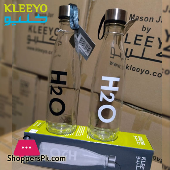 KLEEYO GLASS WATER BOTTLE 580ML - C0009