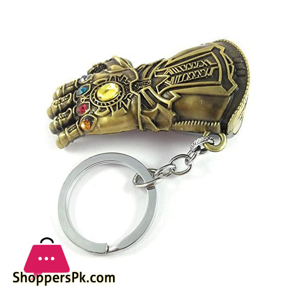 Keyring Marvel Avengers Infinity War3 Thanos Gauntlet Power Stone Metal Hand Keychain