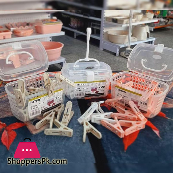 LIMON Clothes Dryers Clips Clothes Pegs with Basket