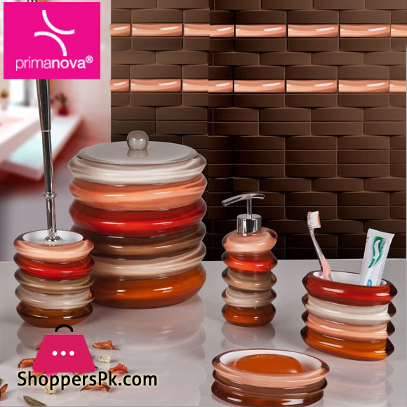 Primanova Bathroom Set of 5 D-1902 Break-Resistant Resin Material