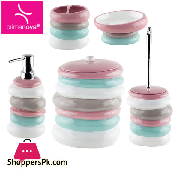 Primanova Bathroom Set of 5 D-2004 Break-Resistant Resin Material