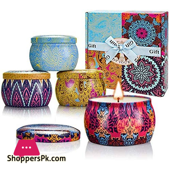 Scented Candles Gift Set x 4 Pcs Natural Soy Wax Scented Candles