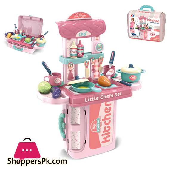 3 in 1 Chefs Bring Along Kitchen Cooking Suitcase Set Play Kitchen Cooking Set Kitchen Set