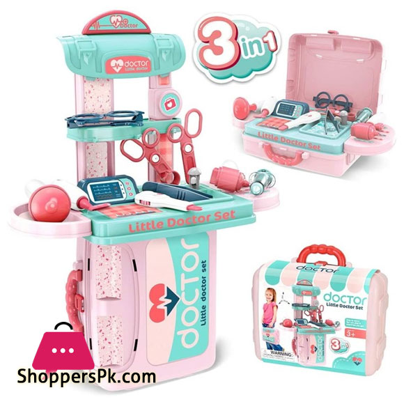 3 in 1 Doctors Medical Activity Utility Suitcase Doctor Kit Pretend Play Set Toys for Kids