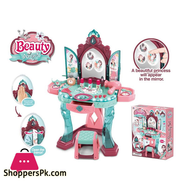 Pretend Play Girls Beauty Dresser Table + Fashion & Makeup Accessories Kids