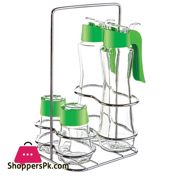 Sarina Metal Glass Oil Set - S722 - Turkey Made