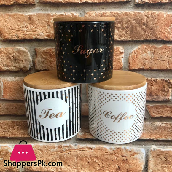 Ceramic Pots 3 Pcs Coffee Tea And Sugar