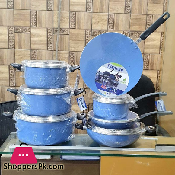 Dessini by Italy Teflon Coating 4G Moon Cookware Set of 18