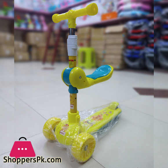 Foldable Adjustable 3-in-1 Kids Kick Scooter Toddler 3 Wheel Boys Girls Flashing Light Wheel Foot Scooters Kids Toys Gift