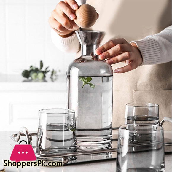 Luxury Water Kettle with Wood Ball Lid ( Set of 7 )