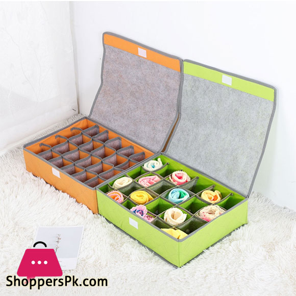 24 Grid Storage Box Multi-Size Ties Socks Underwear Closet Organizer Folding Dividing Box Home Storage & Organization