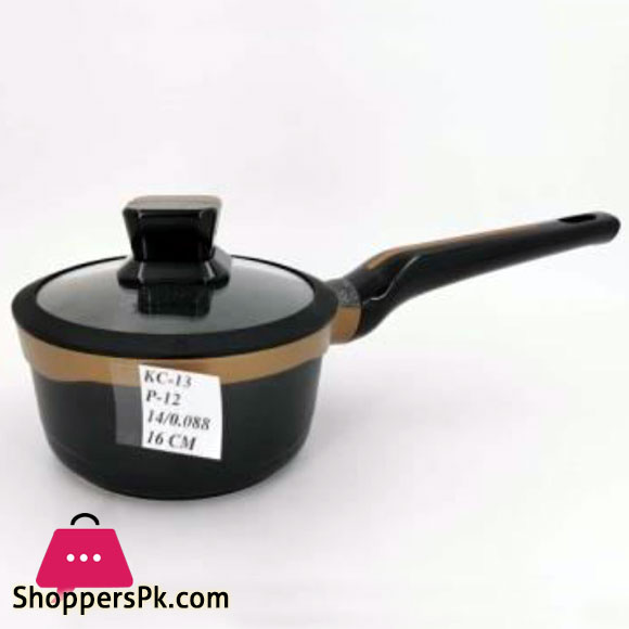 ALPENBURG Granite Sause Pan 16 CM Black Gold Germany Made #KC13