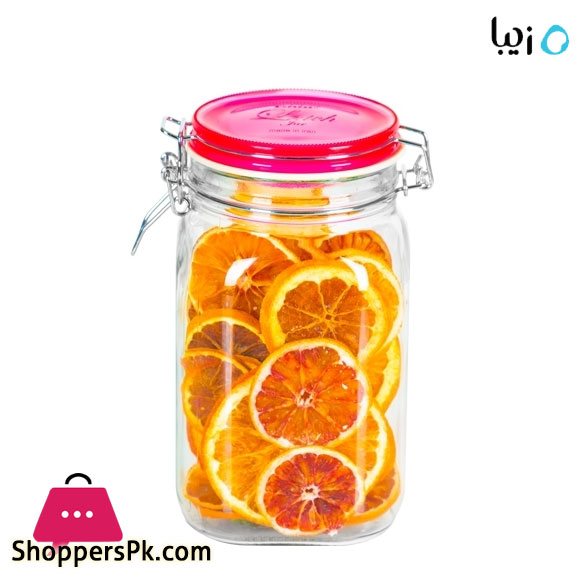 Ziba Sazan Papashev Airtight Glass Lock Jar ( Large Length: 10 Width: 10 Height: 19.5 CM )