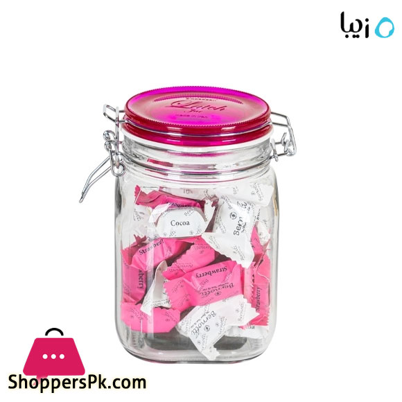 Ziba Sazan Papashev Airtight Glass Lock Jar ( Medium Length: 10 Width: 10 Height: 16.5 CM )