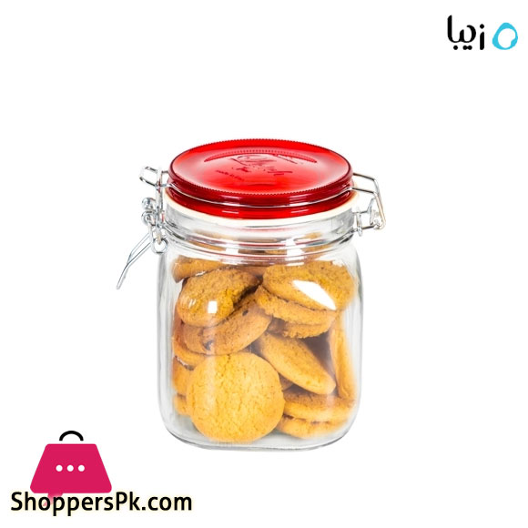 Ziba Sazan Papashev Airtight Glass Lock Jar ( Small Length 10 Width 10 Height 14 CM )