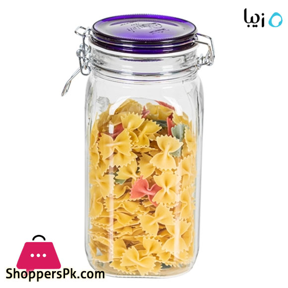 Ziba Sazan Papashev Airtight Glass Lock Jar ( X-Large Length: 10 Width: 10 Height: 22.5 CM )