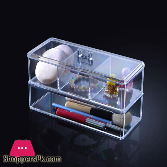Acrylic Box Two Layer with Lid Organizer