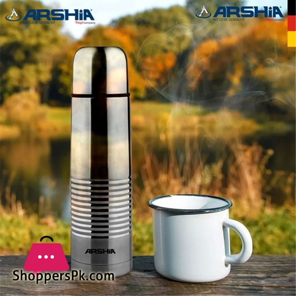Arshia Double Wall Stainless Steel Bullet Flask with Bag 1000ML - 2492 BF133