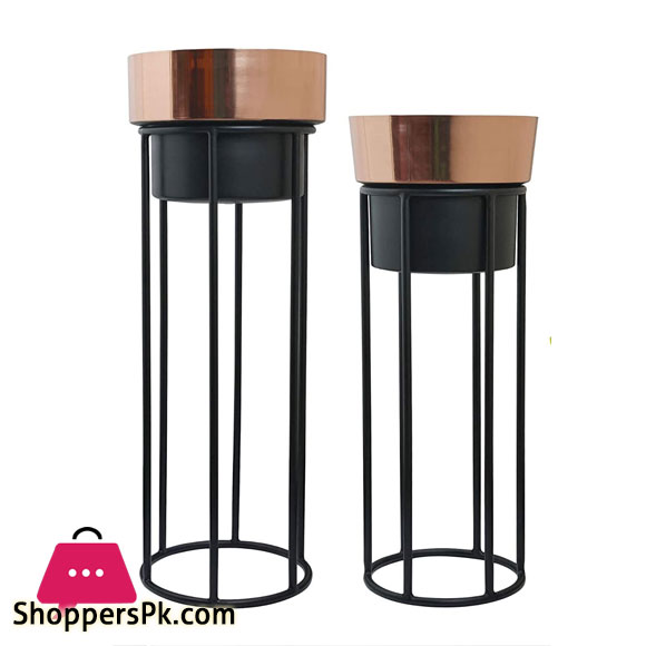 Bella Planter Modern Planter with Rose Gold Pot Large