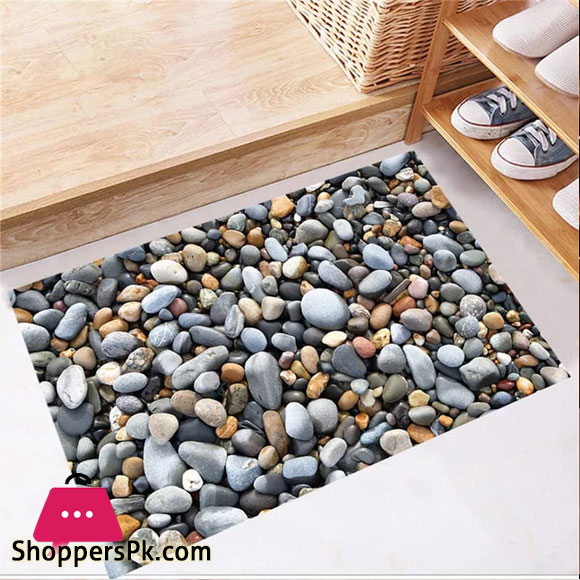 Home Floor Mat 3D Cobblestone Kitchen Rug Door Mats Kitchen Carpets Anti-Slip Indoor Doormat Carpet For Living Room Washable Size 50 x 70cm