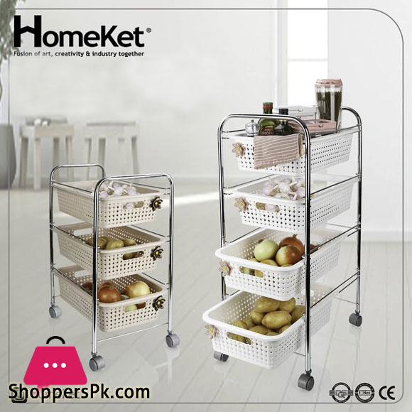 HomeKet Maya Rectangular Multifunction Basket - 5 Layer