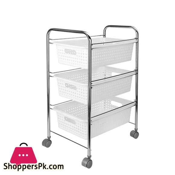 HomeKet Maya Rectangular Multifunction Basket - 3 Layer