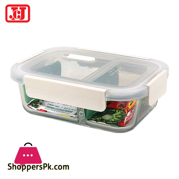 JCJ Double Lock Glass Food Container 1000ml Thailand Made – 1942A