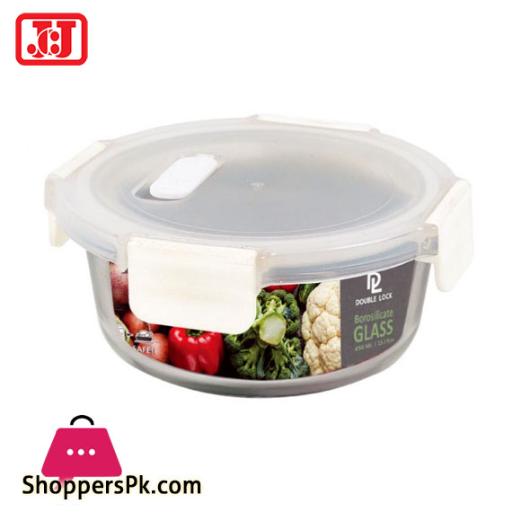 JCJ Double Lock Glass Food Container 450ml Thailand Made – 1931A