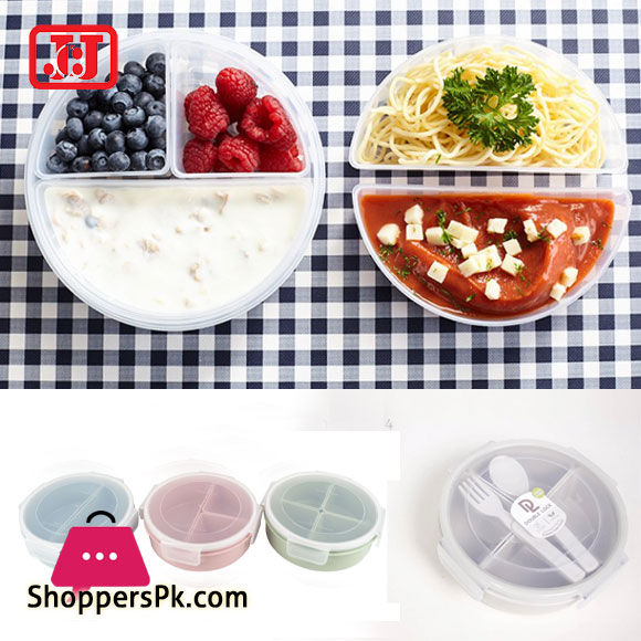 JCJ Lunch Box Round 4 Compartment Thailand Made – 9333-4