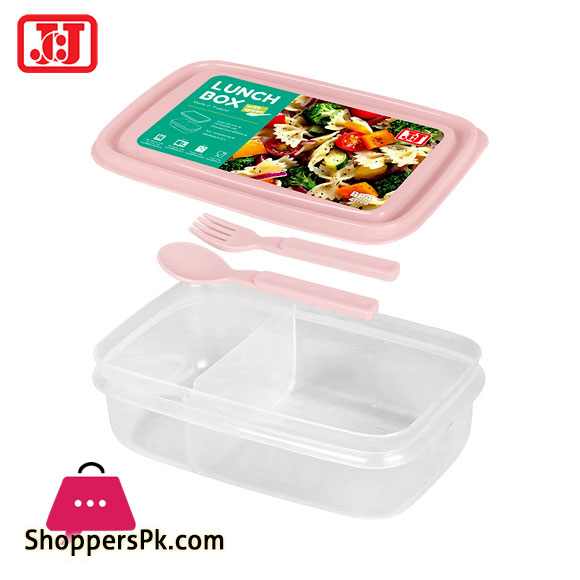 JCJ Lunch Box with Spoon and Fork 800 ml Thailand Made - 1236