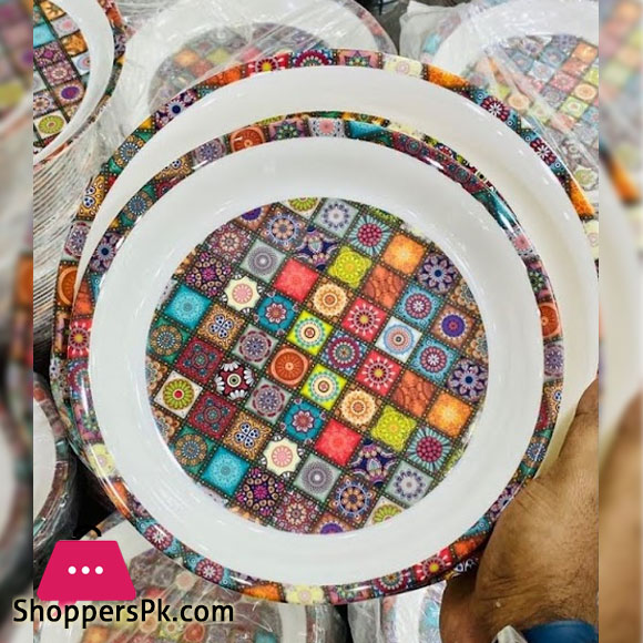 Mandala Pattern Melamine Deep Plates - Set of 6