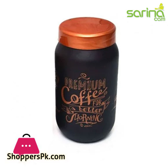 Sarina Glassware Black Jar Large 1000ML - S982 Turkey Made