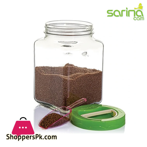 Sarina Glassware Cornered Pantry Jar 1500ML - S188 Turkey Made