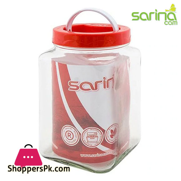Sarina Glassware Cornered Pantry Jar 2-Liter - S189 Turkey Made