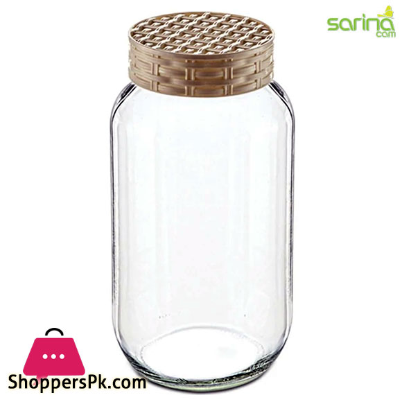 Sarina Glassware Straw Patterned Jar 2000ML - S227 Turkey Made