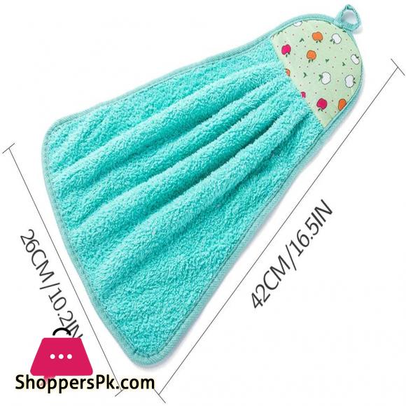 1pcs Coral Velvet Bathroom Supplies Soft Hand Towel Absorbent Cloth Dishcloths Hanging Cloth Kitchen Accessories